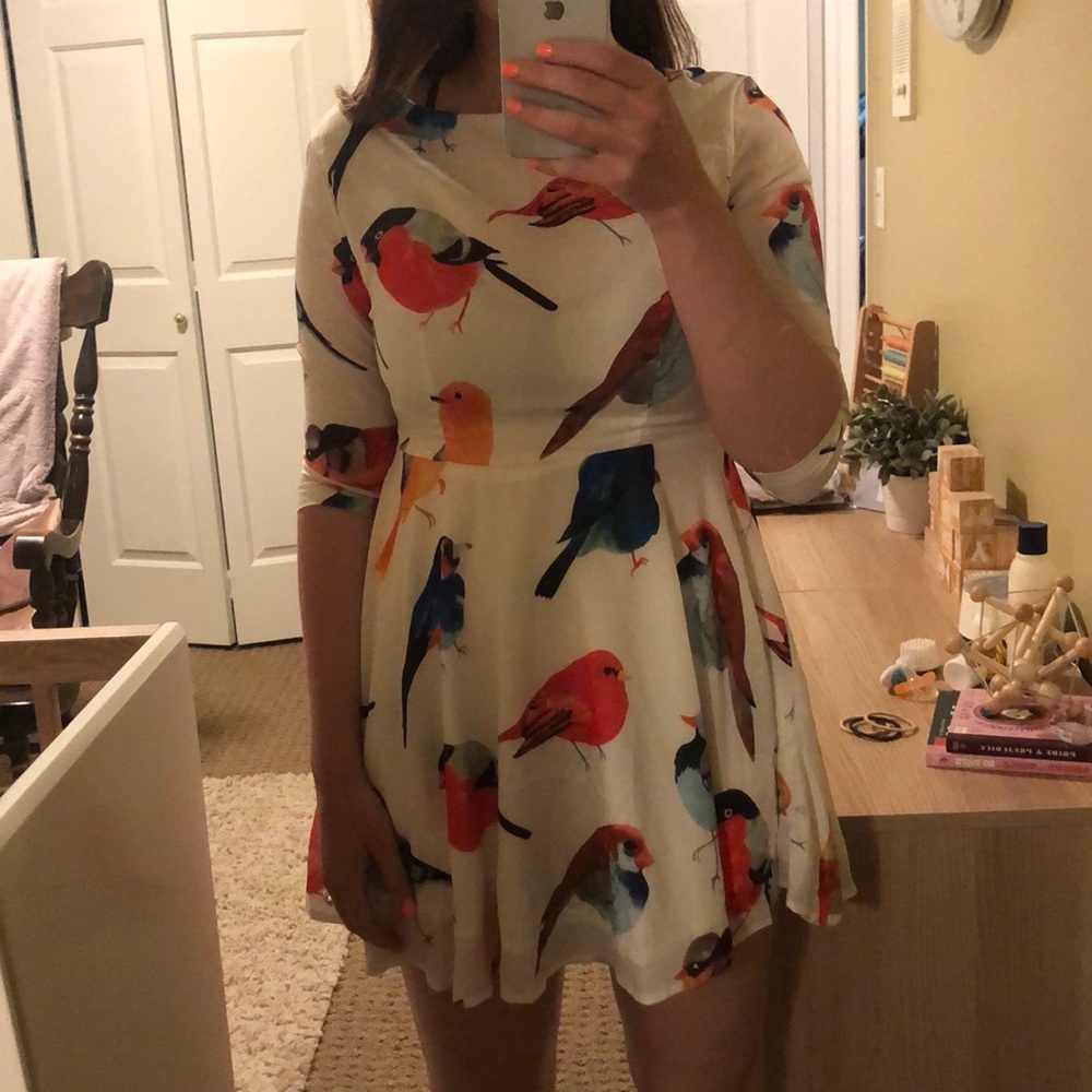Bird patterned sun dress
